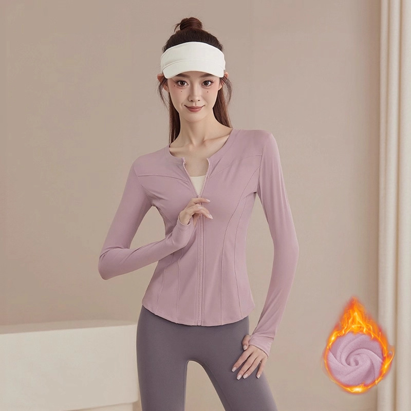 Γυναικείο μακρυμάνικο τοπ γιόγκα από νάιλον, διαπνέον, στενή γραμμή, μήκος μέχρι την κοιλιά, για τρέξιμο και προπονήσεις