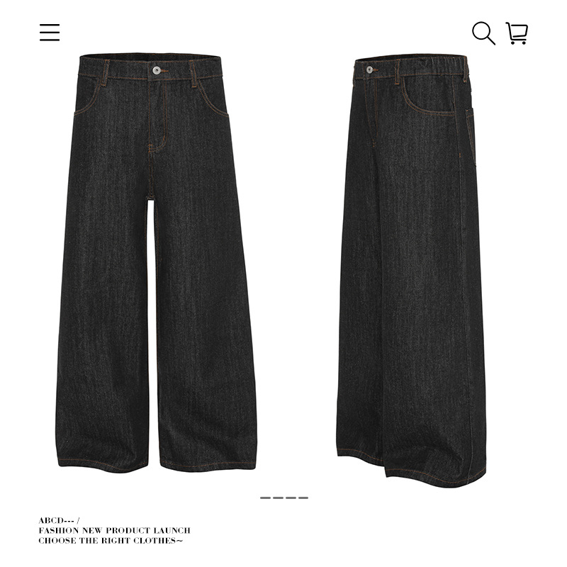 Jeansi drepți, talie medie, fermoar decorativ, denim din bumbac cowboy, lavabil