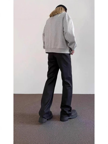 Pantaloni pentru bărbați, stil american de stradă – croială curată, ușor evazați, micro-elastici, amestec bumbac-poliester, vară 2025