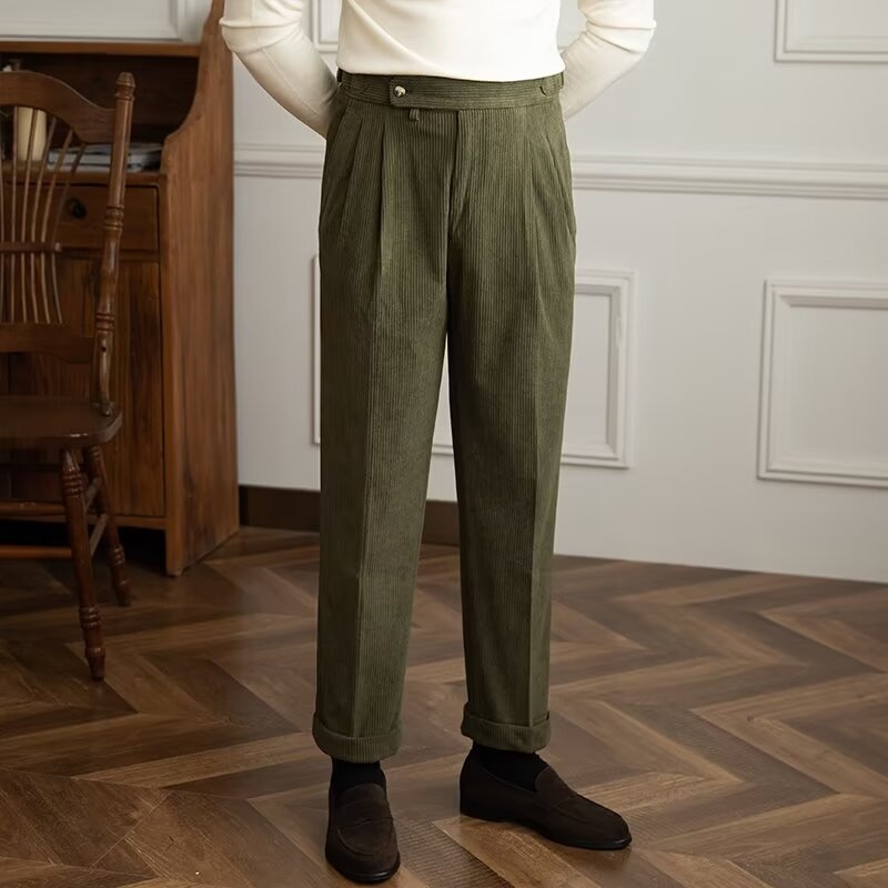 Pantaloni sport casual pentru bărbați, stil coreean, croială dreaptă, lungime 9/10, talie medie, închidere cu șnur (stil coreean, croială dreaptă, lungime 9/10, talie medie, fără curea)