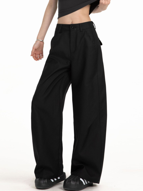 Pantaloni de lucru casual unisex, croială lejeră, talie medie, fermoar, poliester 100%