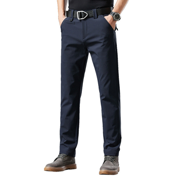 Pantaloni tactici pentru bărbați din bumbac, croială dreaptă, talie medie, fermoar, stil business casual