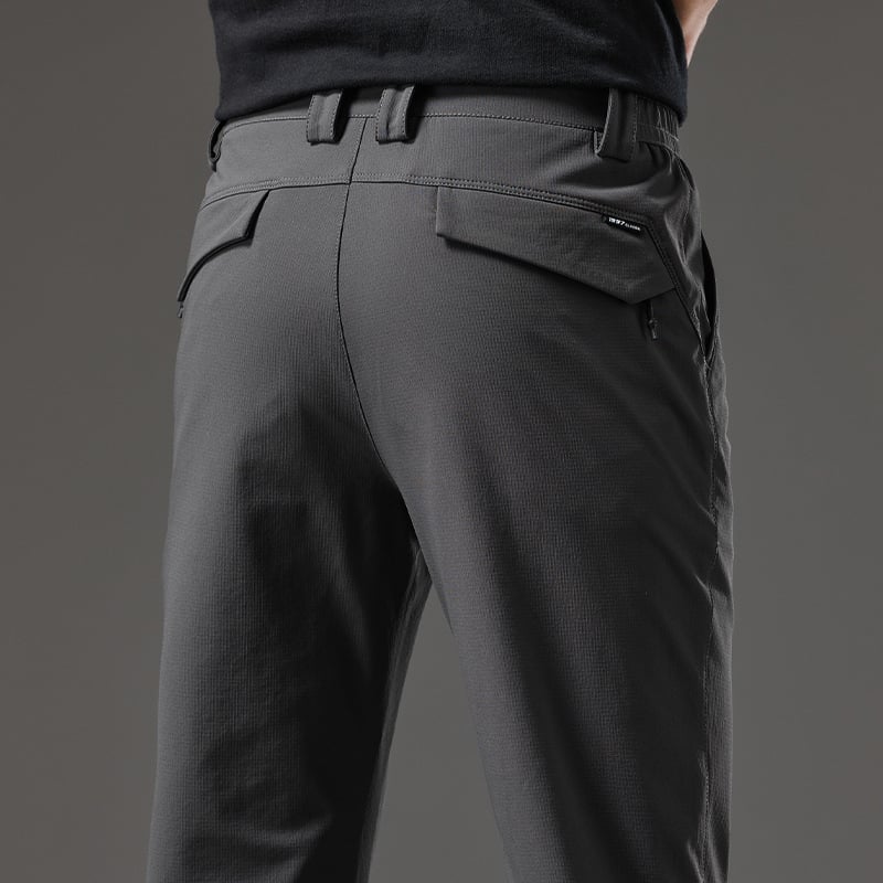 Pantaloni tactici pentru bărbați din bumbac, croială dreaptă, talie medie, fermoar, stil business casual