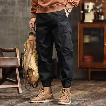 Pantaloni casual de lucru, croială lejeră, căptuți cu catifea, talie medie, amestec din bumbac (97% bumbac, 3% spandex)