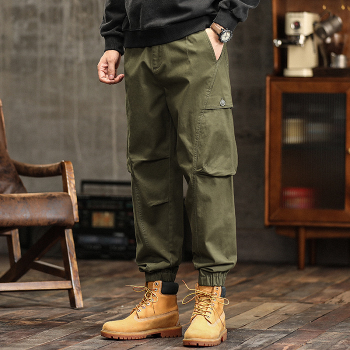 Pantaloni casual de lucru, croială lejeră, căptuți cu catifea, talie medie, amestec din bumbac (97% bumbac, 3% spandex)