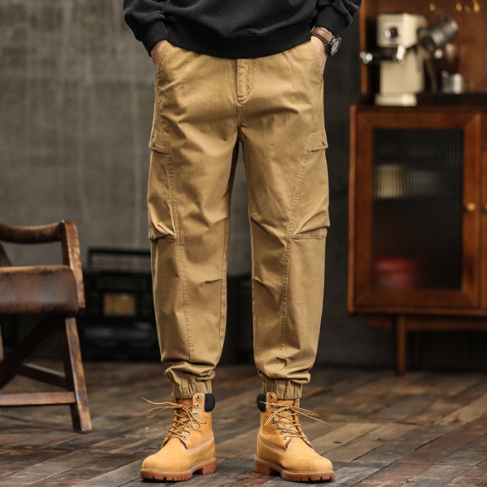 Pantaloni casual de lucru, croială lejeră, căptuți cu catifea, talie medie, amestec din bumbac (97% bumbac, 3% spandex)