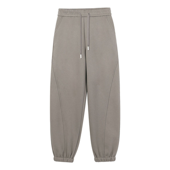 Pantaloni jogger unisex, căptuți cu fleece, croială lejeră, talie cu șnur, amestec de bumbac, iarnă, pantaloni lungi