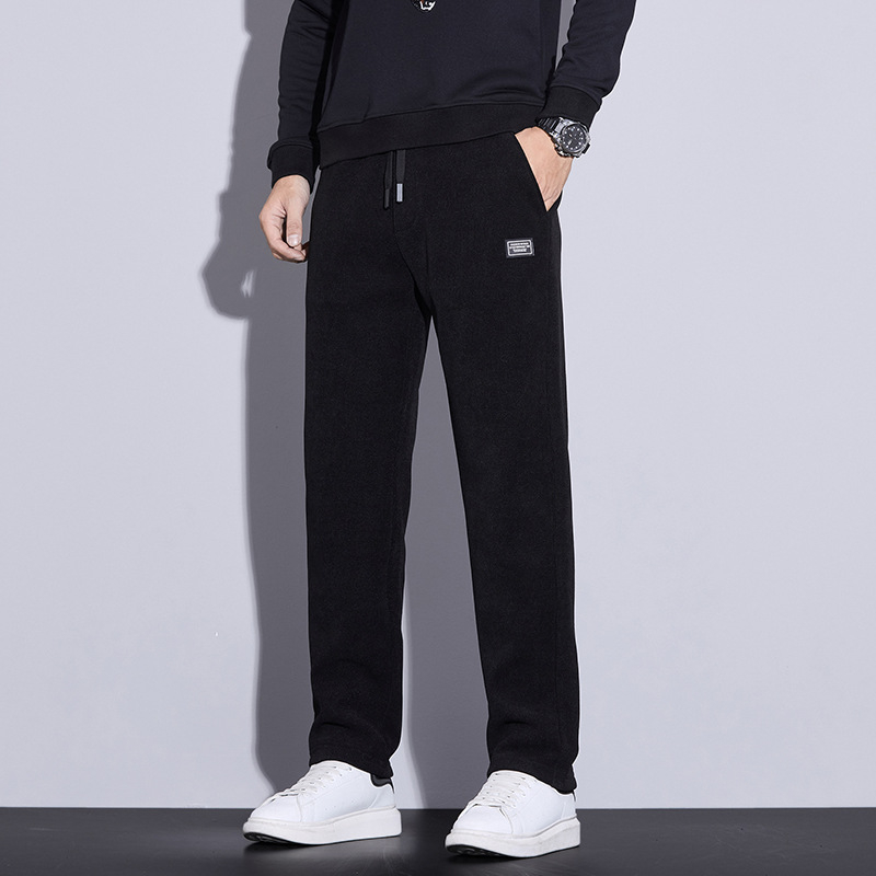 Pantaloni casual bărbați, stil coreean, drepti, talie înaltă, țesătură ușoară din bambus pentru primăvară