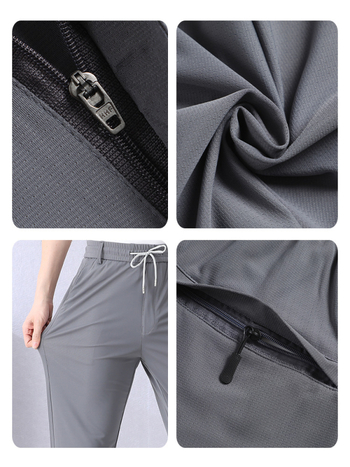 Jane Xidun férfiaknak készült sportos hétköznapi nadrágok, jégselyem gyorsan száradó hálós anyag, magas derék, laza szabás, lélegző poliészter 95%