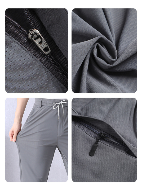 Jane Xidun férfiaknak készült sportos hétköznapi nadrágok, jégselyem gyorsan száradó hálós anyag, magas derék, laza szabás, lélegző poliészter 95%