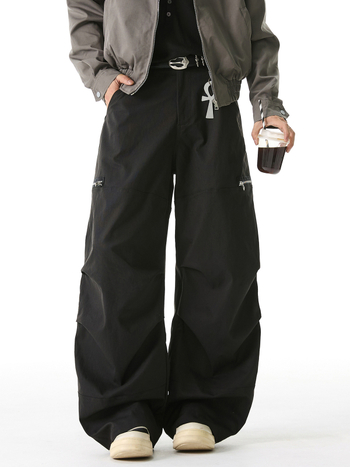 Meeste vaba lõikega sportlikud püksid, keskmine talje, nupuga sulgemine, 100% polüester