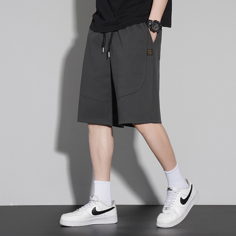 Мъжки летни къси панталони от 100% памук, 300 g плат, средна талия, шнурово затваряне, множество джобове