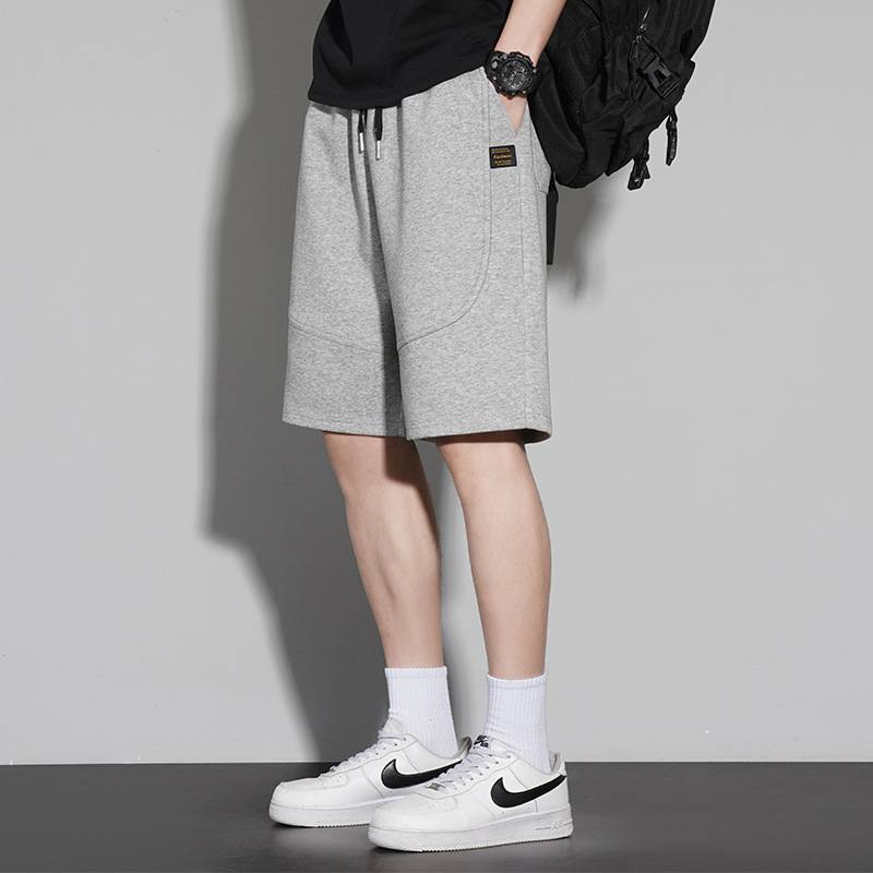 Мъжки летни къси панталони от 100% памук, 300 g плат, средна талия, шнурово затваряне, множество джобове