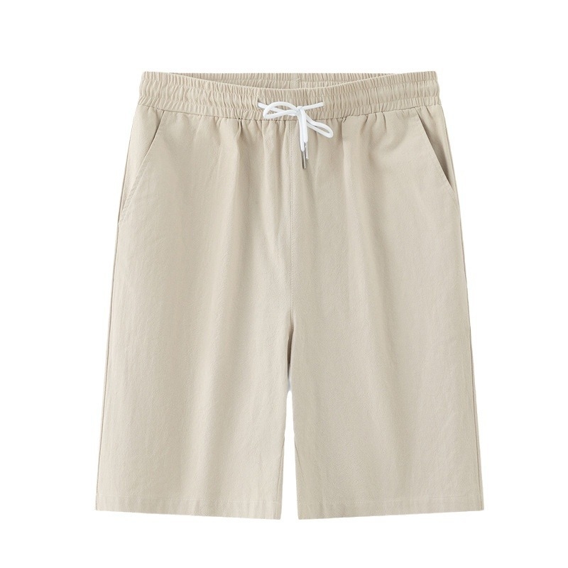 Мъжки памучни къси панталони – летни, свободна кройка, права линия, средна талия, тънки и дишащи, китайски стил