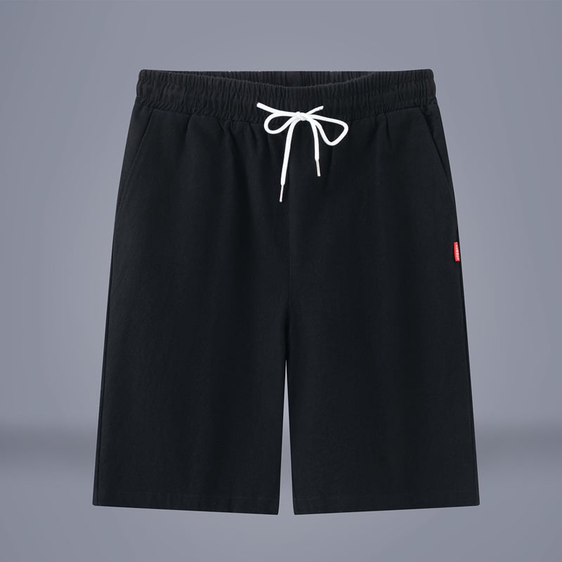 Мъжки памучни къси панталони – летни, свободна кройка, права линия, средна талия, тънки и дишащи, китайски стил