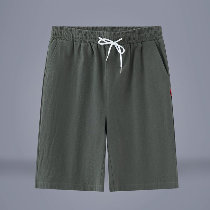 Мъжки памучни къси панталони – летни, свободна кройка, права линия, средна талия, тънки и дишащи, китайски стил