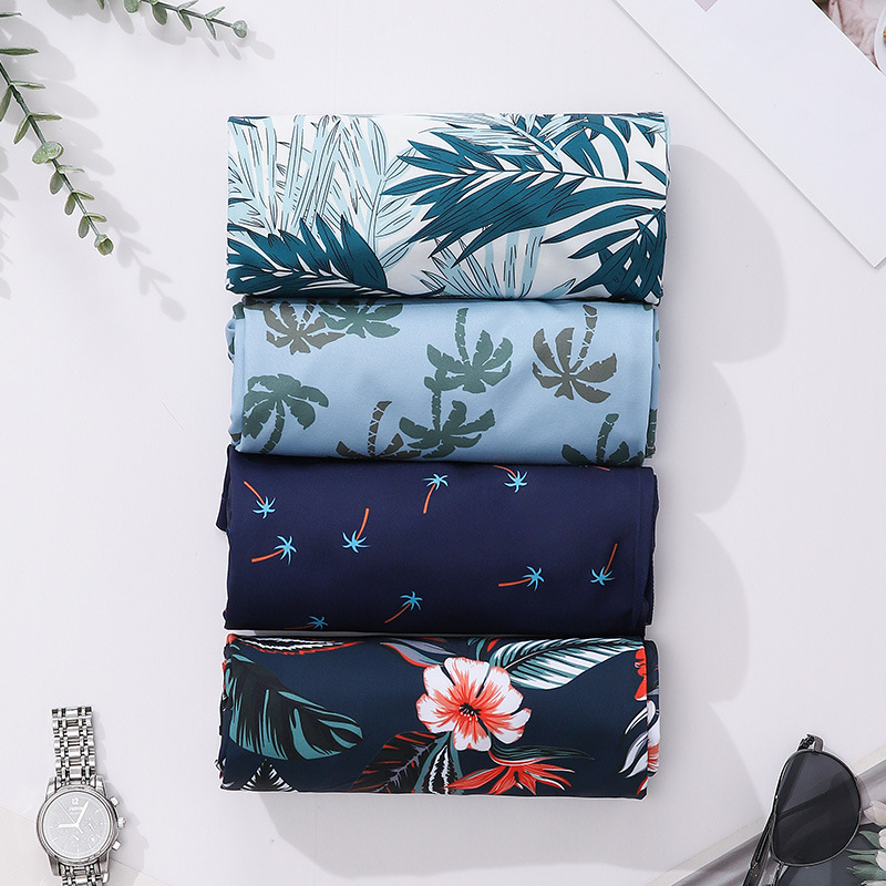 Мъжки принтови къси панталони за плаж, бързосъхнещи, 100% полиестер, плетени, летни