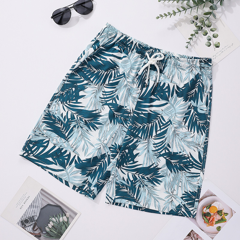 Мъжки принтови къси панталони за плаж, бързосъхнещи, 100% полиестер, плетени, летни