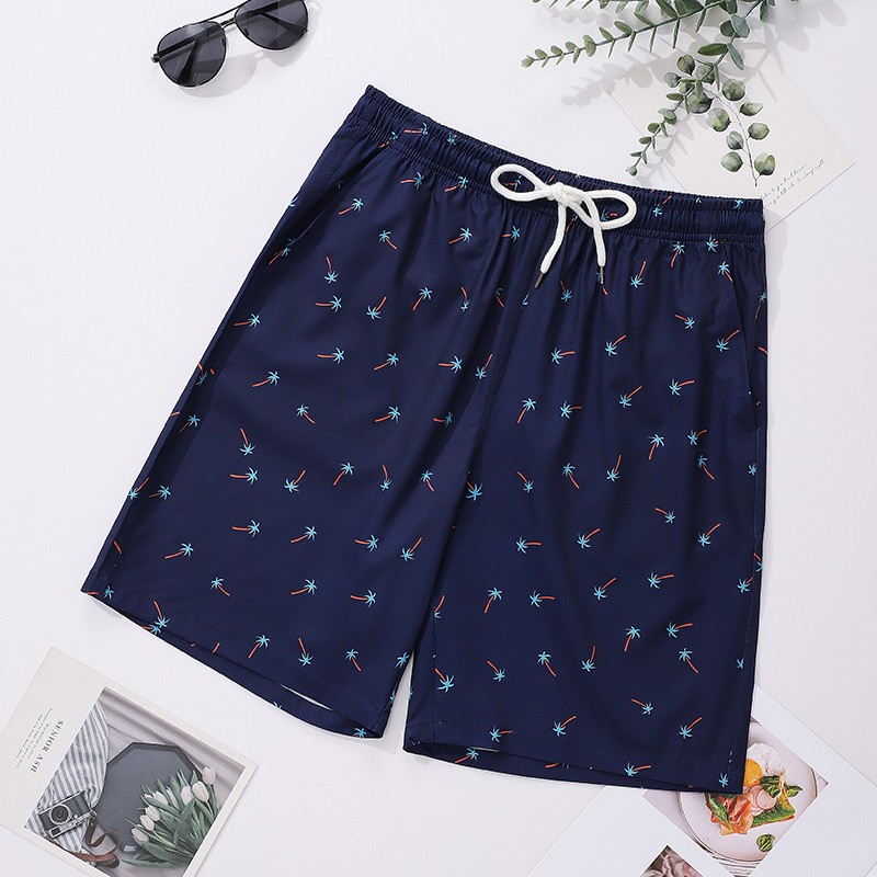 Мъжки принтови къси панталони за плаж, бързосъхнещи, 100% полиестер, плетени, летни