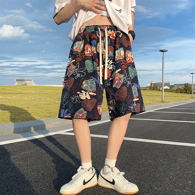 Paplūdimio šortai — gatvės stiliaus, dryžuotas raštas, triušio kailio audinys, mikroelastinis