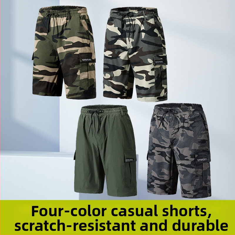 Vīriešu militārā stila šorti, elpojošs kokvilnas–acetāta maisījums, īss griezums, mikroelastība, sporta stils