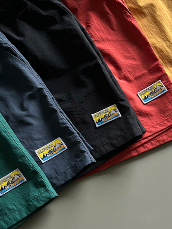 Спортни свободни къси панталони за мъже, средна талия с колан, найлонова материя, едноцветни, за лятото