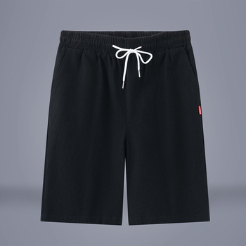 Мъжки къси панталони от 100% памук, средна дължина, права кройка, дишащи, с връзка за затваряне