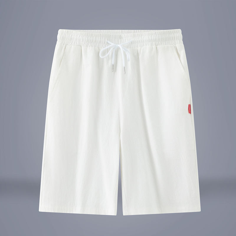 Vīriešu šorti no 100% kokvilnas, vidēja garuma, taisa piegriezuma, elpojoši, ar auklu aizdari