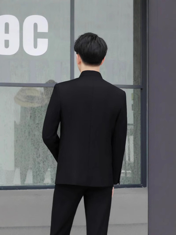 Мъжко яке в китайски стил с мандаринова яка (полиестер; пролет-есен; за млади мъже; пуснато през пролетта на 2025 г.)