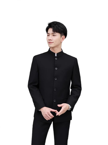 Мъжко яке в китайски стил с мандаринова яка (полиестер; пролет-есен; за млади мъже; пуснато през пролетта на 2025 г.)