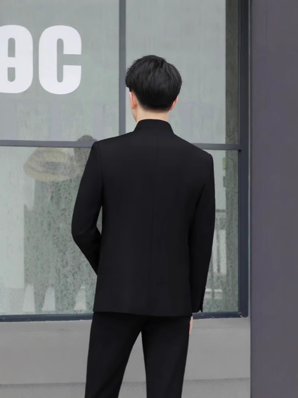 Мъжко яке в китайски стил с мандаринова яка (полиестер; пролет-есен; за млади мъже; пуснато през пролетта на 2025 г.)