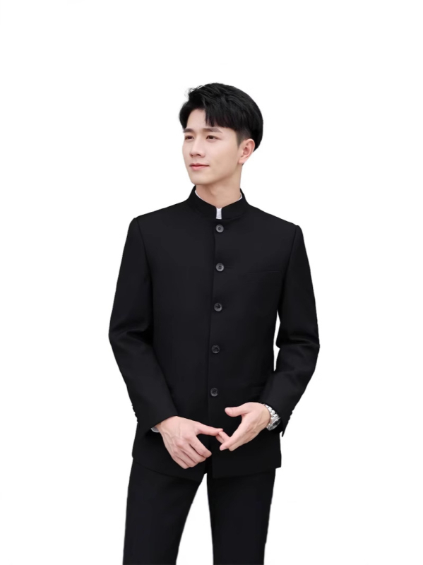 Мъжко яке в китайски стил с мандаринова яка (полиестер; пролет-есен; за млади мъже; пуснато през пролетта на 2025 г.)