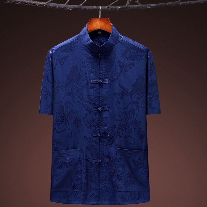 Танг костюм с драконов мотив, свободна кройка, плат corduroy с пух от заек, без гладене, зима 2024