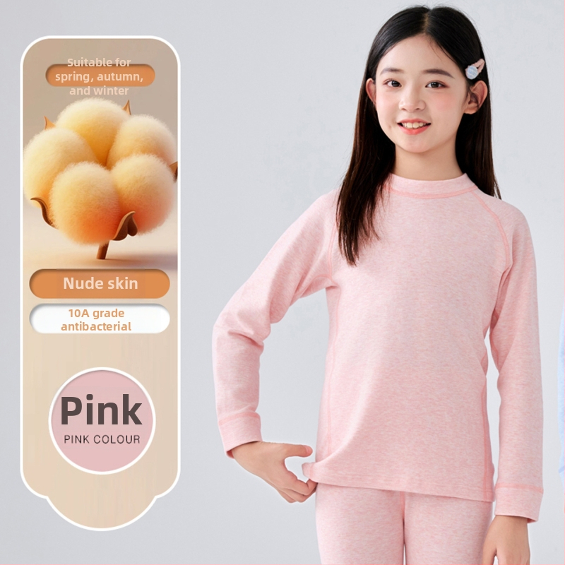 Vaikų terminiai apatinių komplektas dviejų dalių, unisex, 95,8% medvilnė, 4,2% elastanas, švelnus apdaila, tinkamas žiemai, pavasariui ir rudeniui