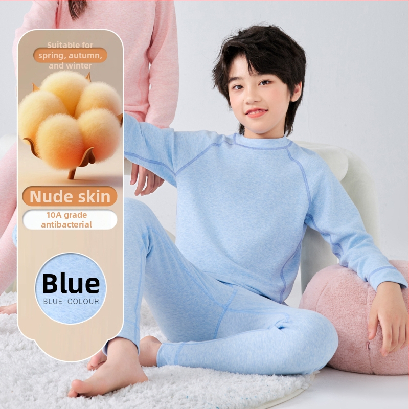 Vaikų terminiai apatinių komplektas dviejų dalių, unisex, 95,8% medvilnė, 4,2% elastanas, švelnus apdaila, tinkamas žiemai, pavasariui ir rudeniui