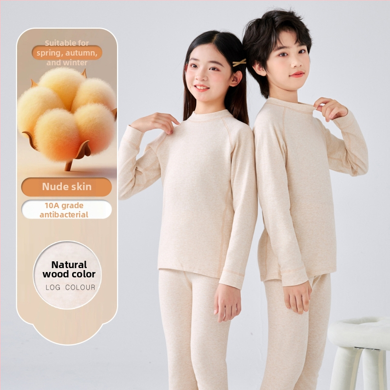 Vaikų terminiai apatinių komplektas dviejų dalių, unisex, 95,8% medvilnė, 4,2% elastanas, švelnus apdaila, tinkamas žiemai, pavasariui ir rudeniui