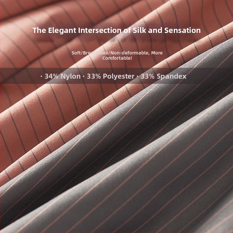 Vīriešu bokseršorti no neilona, vidējais jostas līmenis, raksts svītras/plaids, adītas