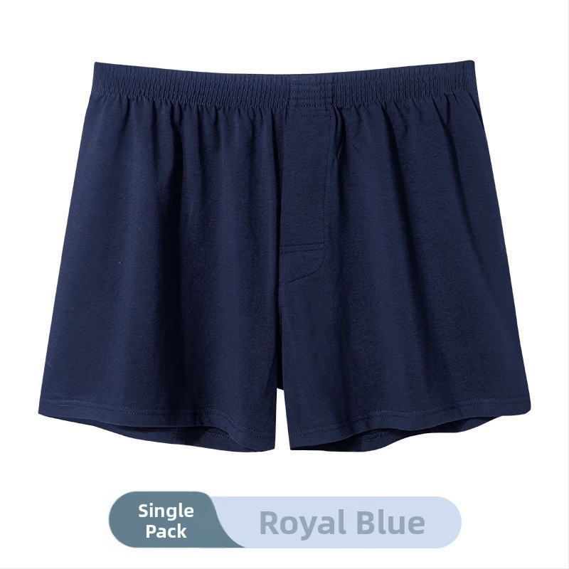 Meeste puuvillased bokserid, vaba lõige, keskmine talje, kootud kangas, 90–95% puuvill.