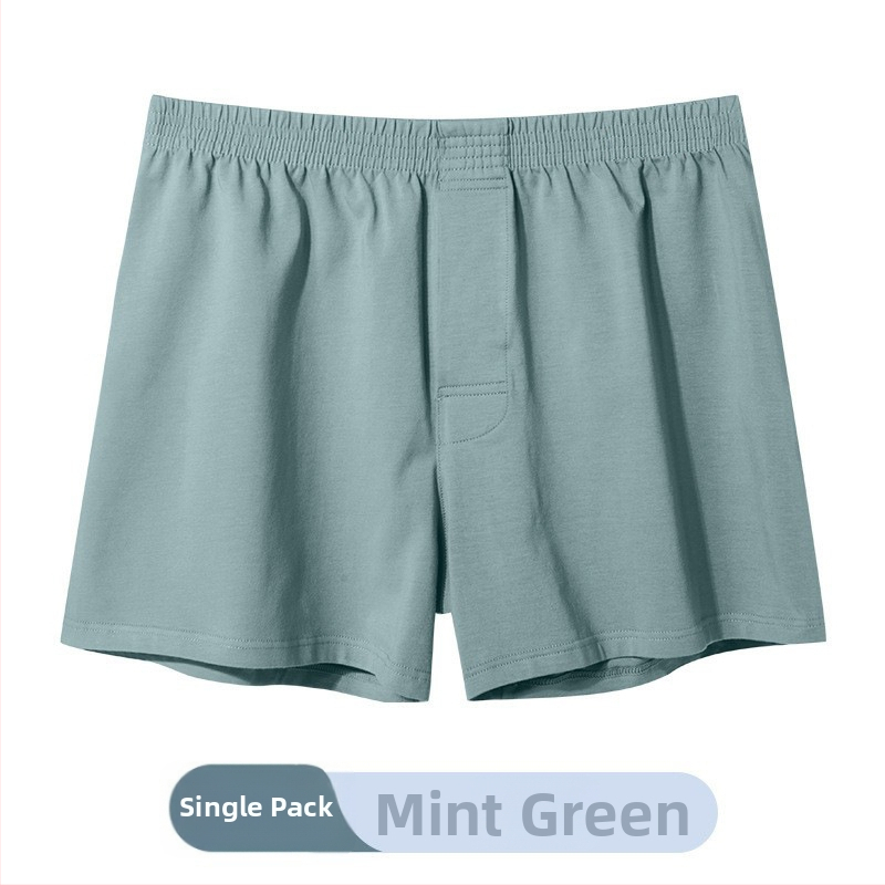 Meeste puuvillased bokserid, vaba lõige, keskmine talje, kootud kangas, 90–95% puuvill.