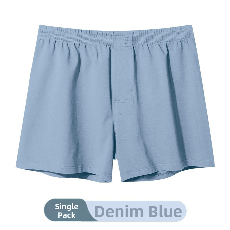 Meeste puuvillased bokserid, vaba lõige, keskmine talje, kootud kangas, 90–95% puuvill.