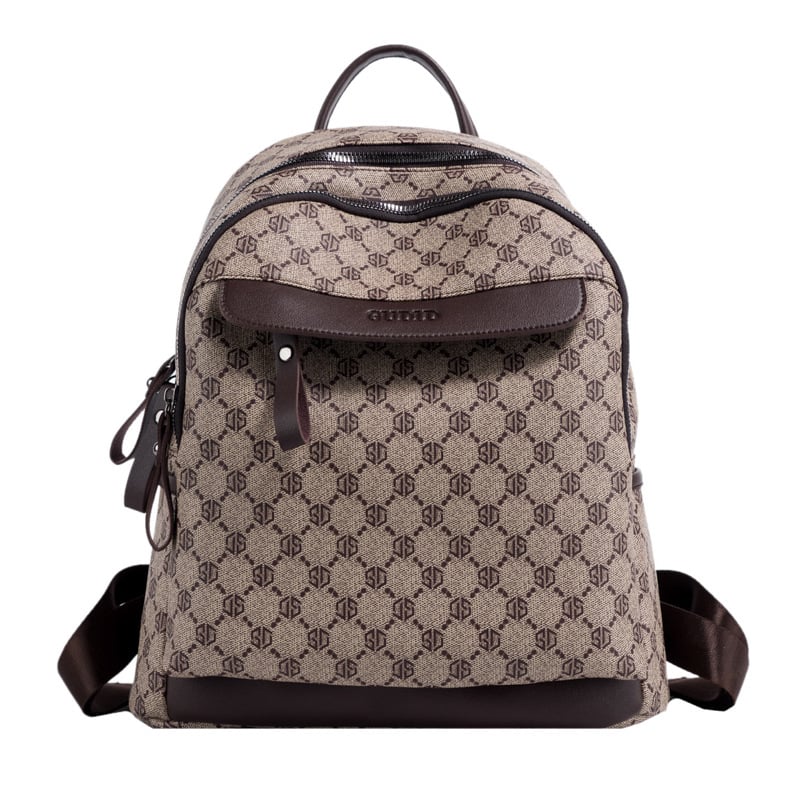 PU medžiagos kuprinė laisvalaikio kelionėms su užtrauktuku, poliesterio padas, vidinė kišenė telefonui, 2024 metų pavasario išleidimas