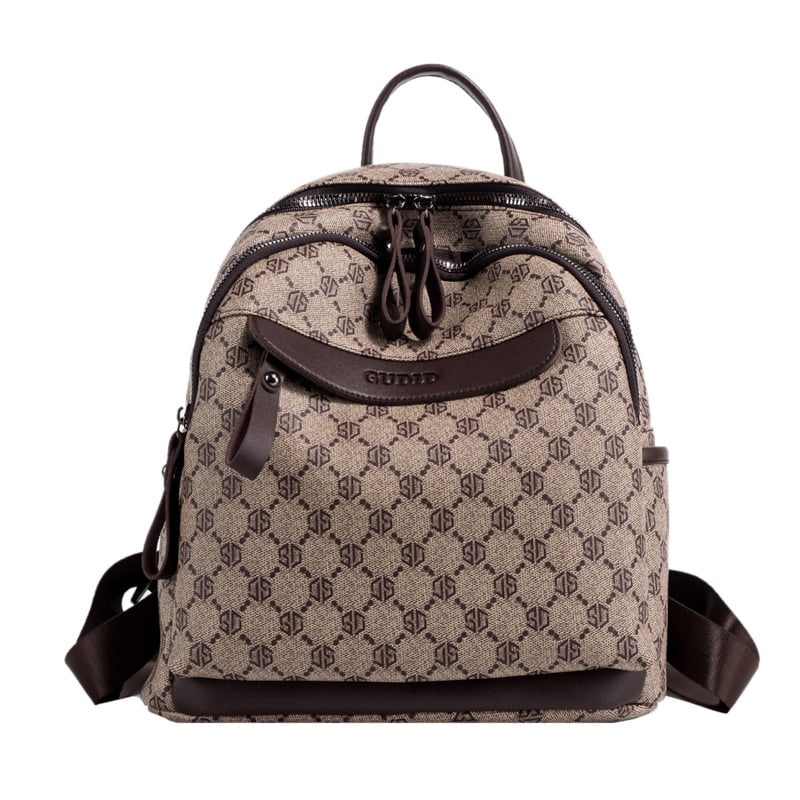 PU medžiagos kuprinė laisvalaikio kelionėms su užtrauktuku, poliesterio padas, vidinė kišenė telefonui, 2024 metų pavasario išleidimas