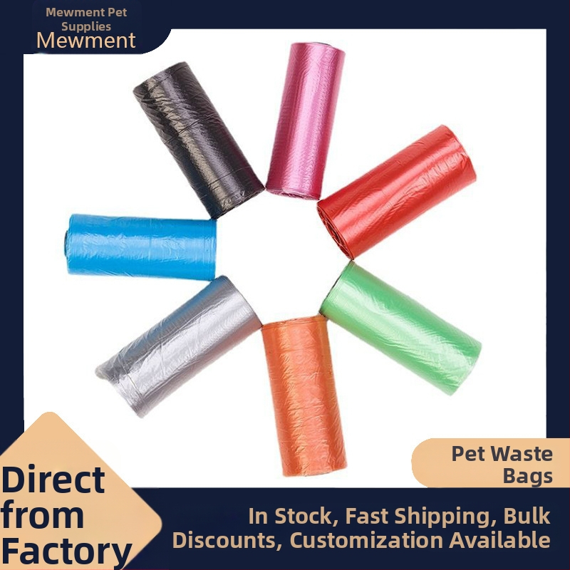 Suņu un kaķu izkārnījumu maisiņi, nepārtraukta ruļļa iepakojums, parastā biezums