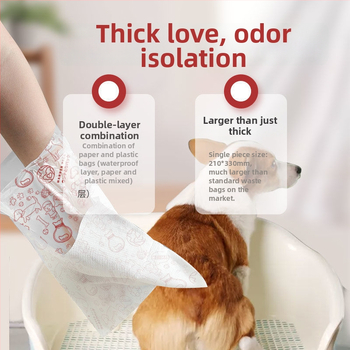 Bioloģiski noārdāmās pārnēsājamās suņu izkārnījumu somas, papīra/plastikas somas, 5/80 gab.