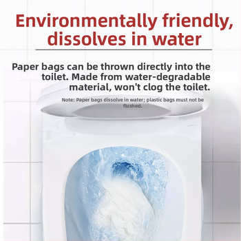 Bioloģiski noārdāmās pārnēsājamās suņu izkārnījumu somas, papīra/plastikas somas, 5/80 gab.