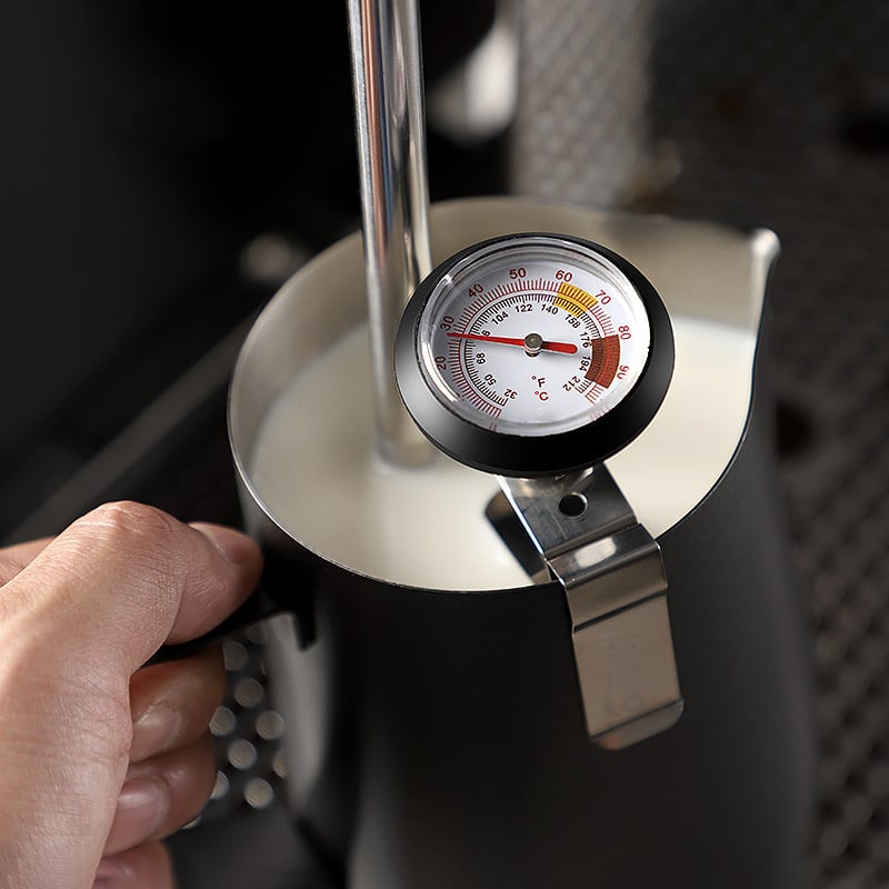 ComeMore klipszes élelmiszerhőmérő tejhez, kávéhoz és a konyhához – rozsdamentes acél, pontos érzékelő