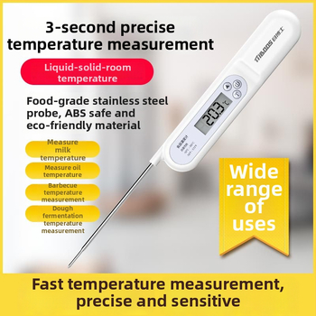 Maisto termometras su jutikline sondą – Daugiafunkcis vandeniui, aliejui ir pienui, virtuvėje, orkaitėje ir vonioje, atsparus aukštoms temperatūroms, Dr. Ahead