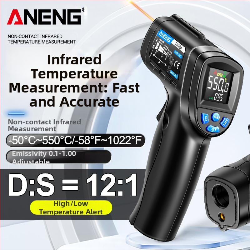 ANENG infraraudonųjų spindulių termometras pramoninei naudai — 0,5 s atsako laikas, AA baterija