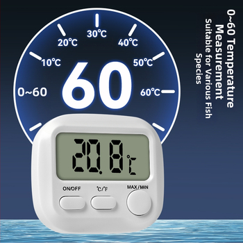 Akvariumo termometras su dideliu ekranu ir kabliu