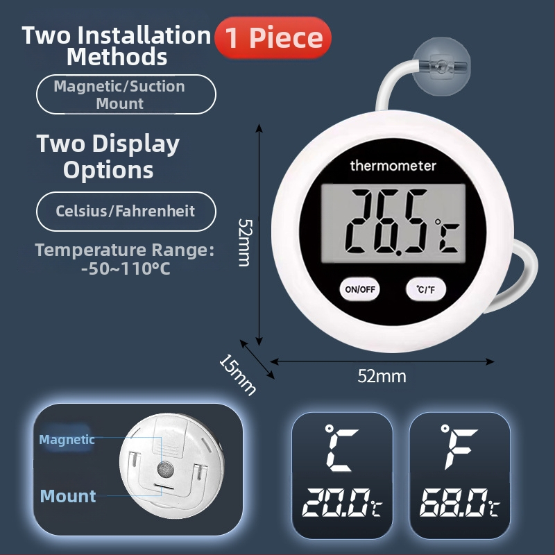 Akvariumo termometras su dideliu ekranu ir kabliu